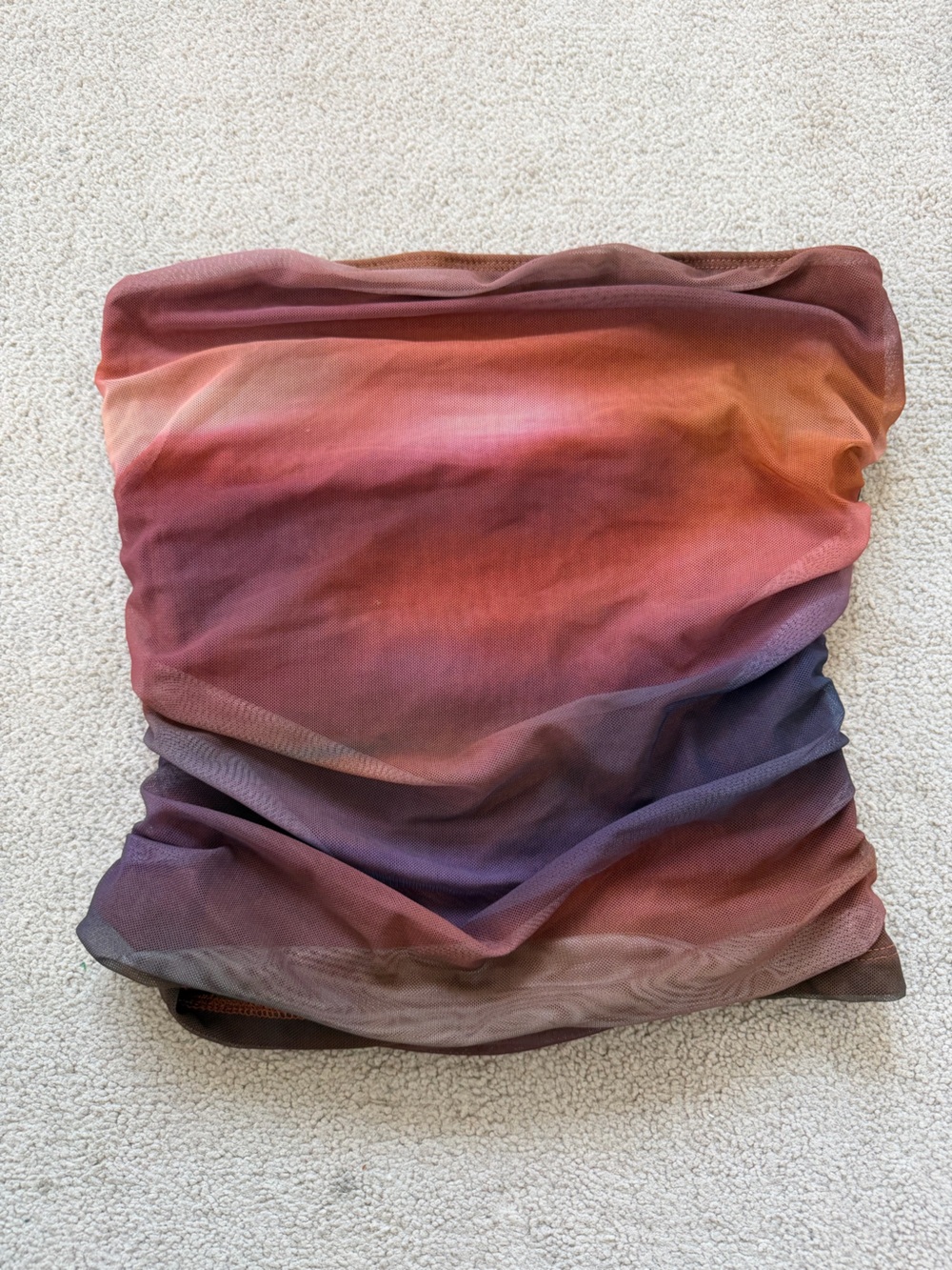 SHEIN Gradient Mesh Tube Top in Purple and Rust